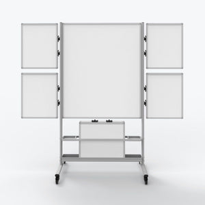 Luxor 82.25"W x 76.4"H Collaboration Station – Mobile Whiteboard - Premium Whiteboards