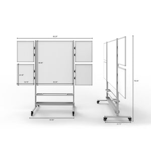 Luxor 82.25"W x 76.4"H Collaboration Station – Mobile Whiteboard - Premium Whiteboards