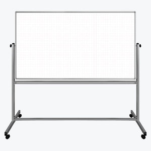 Luxor 72”W x 40”H Mobile Magnetic Double-Sided Ghost Grid Whiteboard - Premium Whiteboards