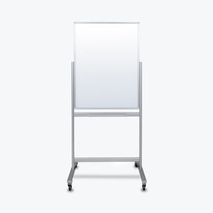 Luxor 30"W x 40"H Double-Sided Mobile Magnetic Glass Marker Board - Premium Whiteboards