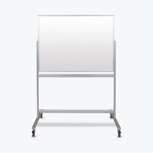 Luxor 48"W x 36"H Double-Sided Mobile Magnetic Glass Marker Board - Premium Whiteboards