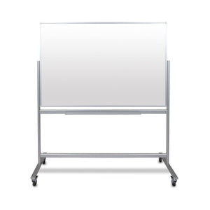 Luxor 60"W x 40"H Double-Sided Mobile Magnetic Glass Marker Board - Premium Whiteboards