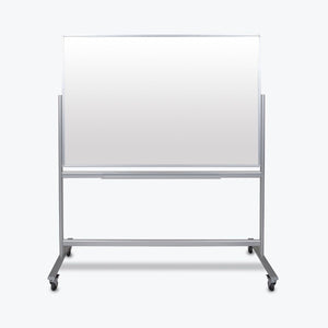 Luxor 60"W x 40"H Double-Sided Mobile Magnetic Glass Marker Board - Premium Whiteboards