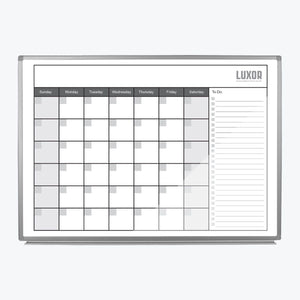 Luxor 48"W x 36"H Magnetic Dry-Erase Monthly Calendar - Premium Whiteboards