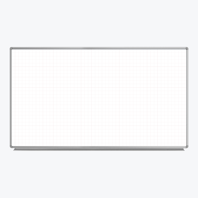 Luxor 72”W x 40”H Wall-Mounted Magnetic Ghost Grid Whiteboard - Premium Whiteboards